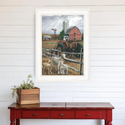 Homezia The Old Tractor 2 White Framed Print Wall Art