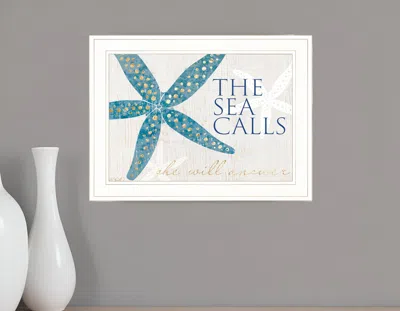 Homezia The Sea Calls 2 White Framed Print Wall Art