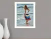 Homezia The Striped Skirt White Framed Print Wall Art