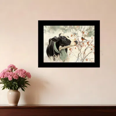 Homezia The Winter Robin 4 Black Framed Print Wall Art