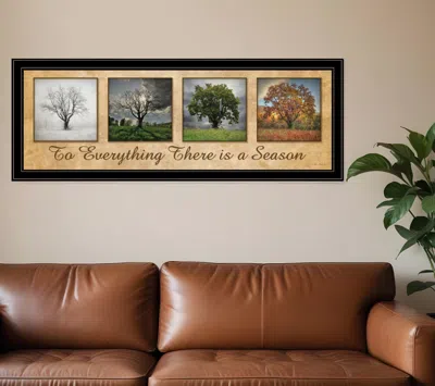 Homezia There Is A Season Big Trees Black Framed Print Wall Art In Multi
