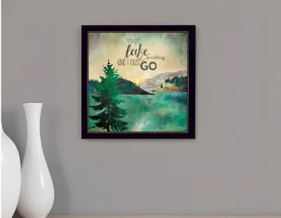 Homezia This Lake Is Calling Black Framed Print Wall Art In Multi