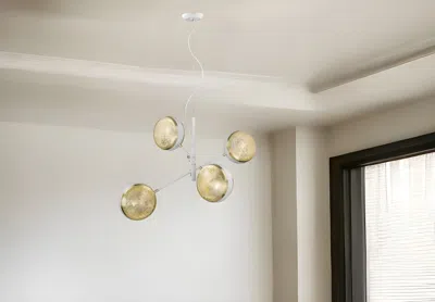 Homezia Tholos 4-light White Pendant In Brown