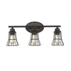 Homezia Three Light Bronze Cage Wall Light