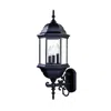Homezia Three Light Matte Black Domed Glass Lantern Wall Light