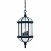 Homezia Three Light Matte Black Eastern Lantern Hanging Light