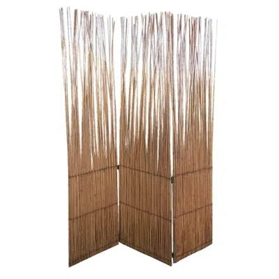 Homezia Three Panel Natural Willow Room Divider Screen