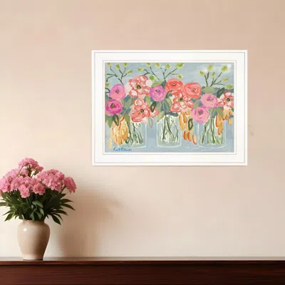 Homezia Threes A Charm 2 White Framed Print Wall Art