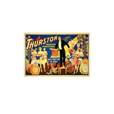 Homezia Thurston Out Of A Hat Vintage Magic Unframed Print Wall Art In Multi