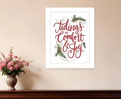 Homezia Tidings Of Comfort And Joy 2 White Framed Print Wall Art