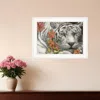 Homezia Tiger Lily 2 White Framed Print Wall Art