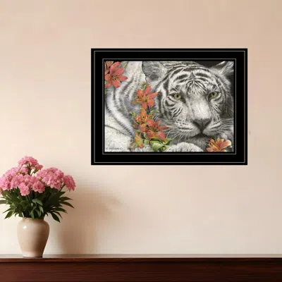 Homezia Tiger Lily 3 Black Framed Print Wall Art