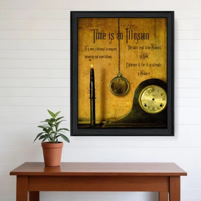 Homezia Time Black Framed Print Wall Art In Multi