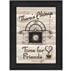Homezia Time For Friends 2 Black Framed Print Kitchen Wall Art