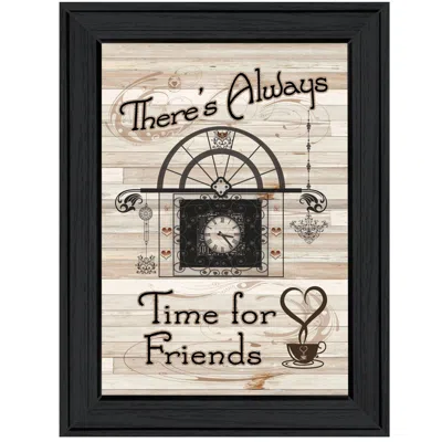 Homezia Time For Friends 2 Black Framed Print Kitchen Wall Art