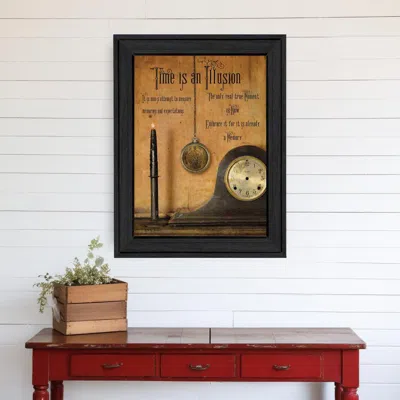 Homezia Time Is The Illusion Black Framed Print Wall Art
