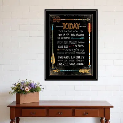Homezia Today Is A Brand New Day 2 Black Framed Print Wall Art