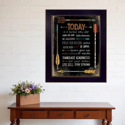 Homezia Today Is A Brand New Day 3 Black Framed Print Wall Art
