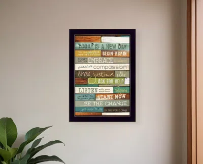Homezia Today Is A New Day 1 Black Framed Print Wall Art