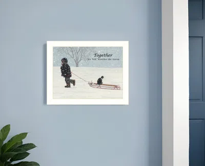 Homezia Together 1 White Framed Print Wall Art In Multi
