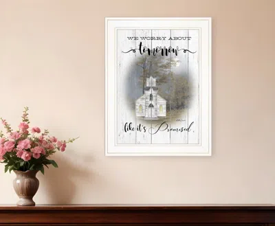 Homezia Tomorrow 1 White Framed Print Wall Art In Multi