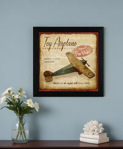 Homezia Toy Airplane Black Framed Print Wall Art