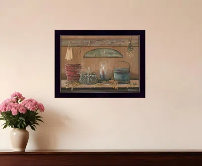 Homezia Treasures On The Shelf I 1 Black Framed Print Wall Art