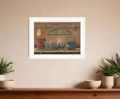 Homezia Treasures On The Shelf I 2 White Framed Print Wall Art