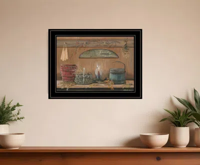 Homezia Treasures On The Shelf I 3 Black Framed Print Wall Art In Neutral