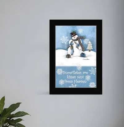 Homezia Trendy Snowman Black Framed Print Wall Art
