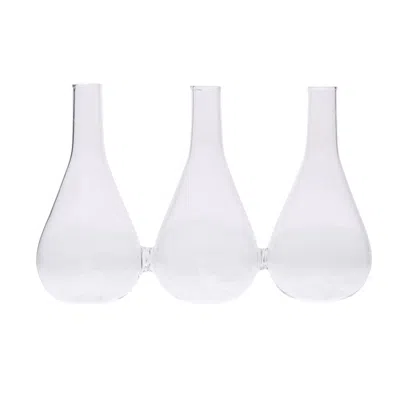 Homezia Trio Set Of Three Joined Glass Posy Vases