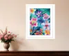 Homezia Tropical Flowers 1 White Framed Print Wall Art