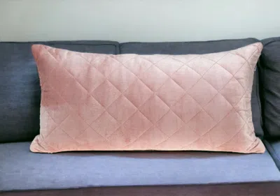 Homezia Tufted Diamond Pink Transitional Lumbar Pillow