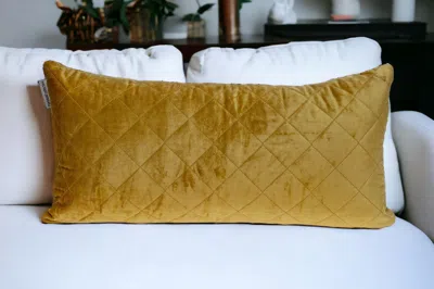 Homezia Tufted Diamond Yellow Ochre Transitional Lumbar Pillow