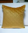 Homezia Tufted Diamond Yellow Ochre Transitional Square Pillow