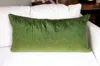 Homezia Tufted Diamonds Olive Velvet Lumbar Accent Pillow