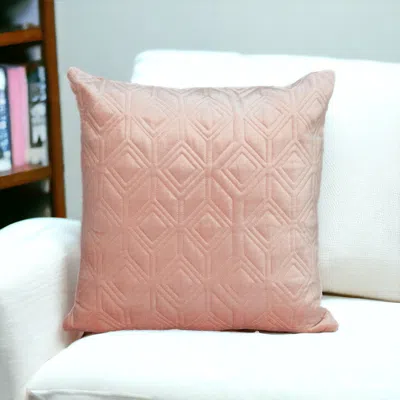 Homezia Tufted Diamonds Rose Gold Velvet Accent Pillow
