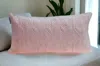 Homezia Tufted Diamonds Rose Gold Velvet Lumbar Accent Pillow
