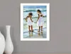 Homezia Two Girls At The Beach 1 White Framed Print Wall Art