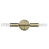 Homezia Two Light Dull Gold Narrow Bulb Wall Light