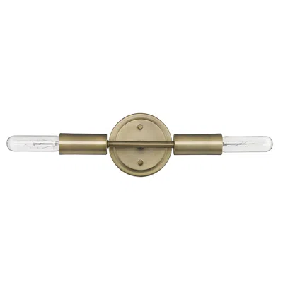 Homezia Two Light Dull Gold Narrow Bulb Wall Light