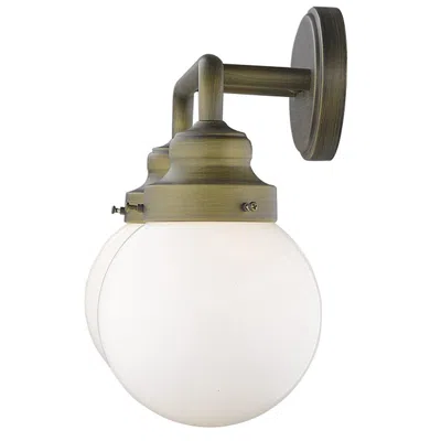 Homezia Two Light Gold Wall Sconce With Round Glass Shade