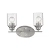 Homezia Two Light Silver Wall Light With Clear Glass Shade
