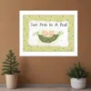 Homezia Two Peas In A Pod White Framed Print Wall Art
