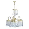 Homezia Two Tier Crystal And Gold Hanging Chandelier Light