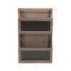 Homezia Two Tier Wooden Chalkboard Wall Storage