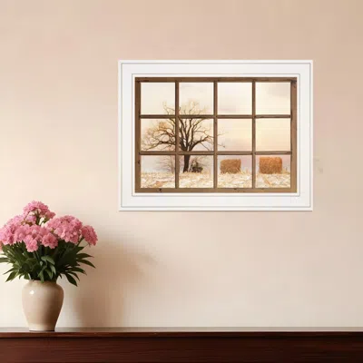 Homezia View Of Fields White Framed Print Wall Art
