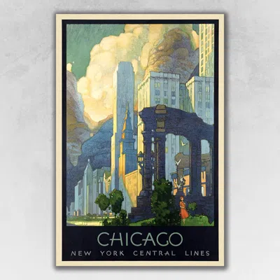 Homezia Vintage 1929 Chicago Vacation Travel Unframed Print Wall Art
