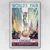 Homezia Vintage 1933 Chicago Worlds Fair Unframed Print Wall Art
