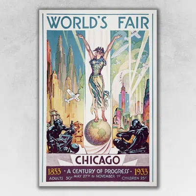 Homezia Vintage 1933 Chicago Worlds Fair Unframed Print Wall Art